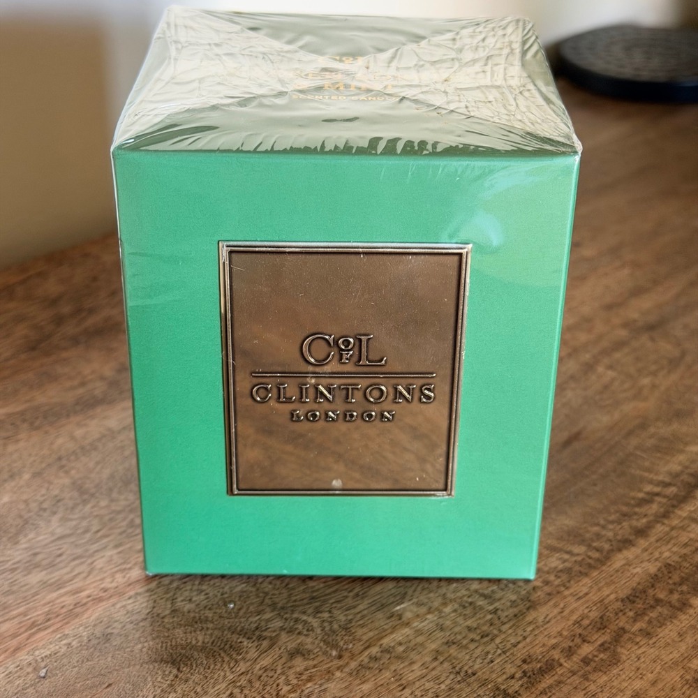 Clintons London Garden Sorrel & Mint Scented Candle Sealed Green Home Fragrance
